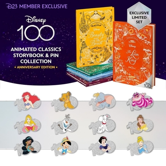 Disney Other - NWT Disney D23 Animated Classics Storybook and Pin Collection Celebrating 100 Yr